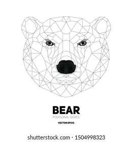 Hipster animal polygonal bear face. Triangle animal