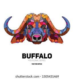 Hipster animal polygonal buffalo face. Triangle animal