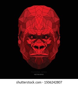 Hipster animal polygonal gorilla face. Triangle animal