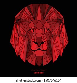 Hipster animal polygonal lion face. Triangle animal