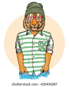 Tiger Hipster Images Stock Photos Vectors Shutterstock