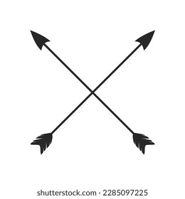 Hipster arrow cross in boho style tribal arrows