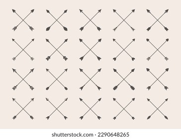 Hipster arrow cross in boho style tribal arrows