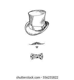 Hipster avatar. Hand-drawn vector illustration.