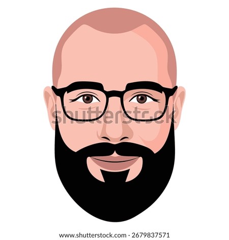 Hipster avatar image isolated in vector illustration design, ideal for profile icons, trendy characters, cartoon visuals, social media avatars, and artwork