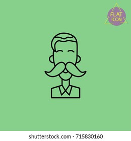 hipster avatar line icon