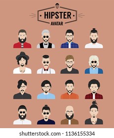 Hipster Avatar with Mustache and Beards