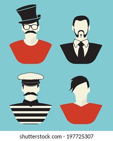 Hipster avatar set