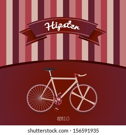 Hipster background with bicycle