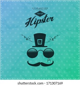 Hipster background, blue