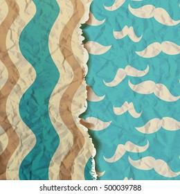 Hipster background. Card with mustache