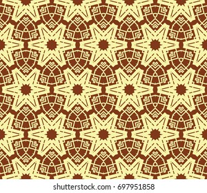 Hipster background. Geometric seamless pattern. Vector. Red, yellow color