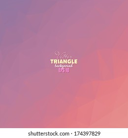 Hipster background made of triangles. Retro label design. Square composition with geometric shapes, color flow effect.