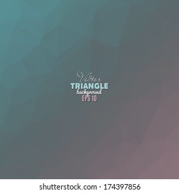 Hipster background made of triangles. Retro label design. Square composition with geometric shapes, color flow effect.