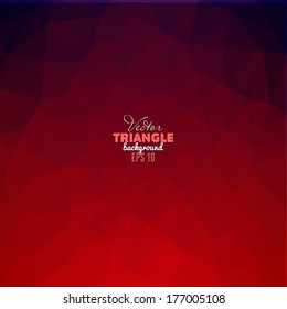 Hipster background made of triangles. Retro label design. Square composition with geometric shapes, color flow effect.