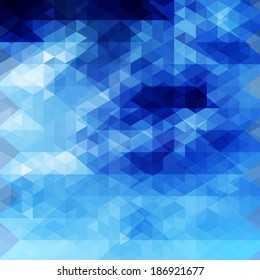 Hipster background made of triangles. Retro label design. Square composition with geometric shapes, color flow effect.