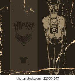 Hipster Background In Retro Style, Eps 10 Vector Illustration