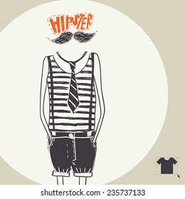 Hipster Background In Retro Style, Eps 10 Vector Illustration