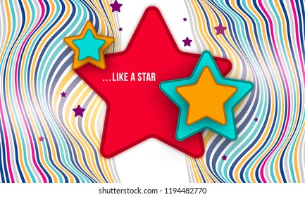 Hipster background star texture, logo design star, pattern yellow background. Vector abstract background texture design, bright poster, banner white  background, pink, yellow and blue star.