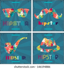 Hipster backgrounds in retro style.