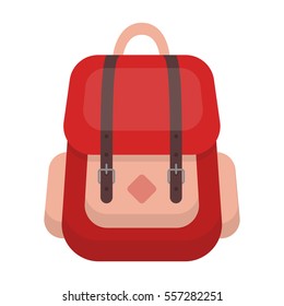 Hipster backpack icon in cartoon style isolated on white background. Hipster style symbol stock vector illustration.