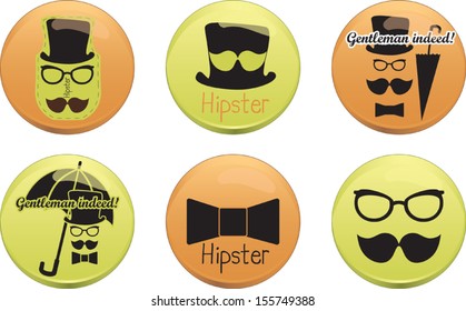 Hipster badges set