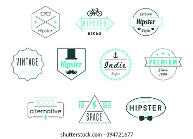 Hipster Badges Vector Logos