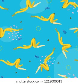 Hipster banana pattern seamless vector illustration. Can be used for web page background, wallpapers, surface texture, pattern on fabric.