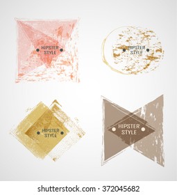 Hipster Banner Design Collection. Abstract triangle shapes Brochures. Vector illustration 