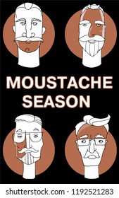 Hipster barbershop cartoon people with beards moustaches and various stylish haircuts. Hand drawn vector illustration.