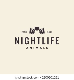 hipster bats wing minimal logo design
