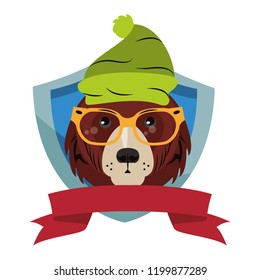 Hipster bear cool sketch