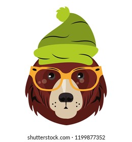 Hipster bear cool sketch
