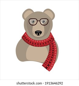 Oso hipster ilustrado como vector