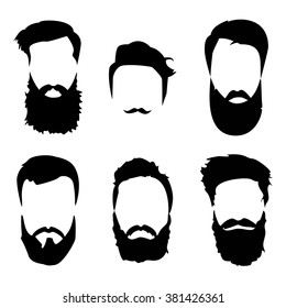 Hipster beard, detailed beard, beard hair and beards set. Fashion bearded man. Long beard with facial hair. Beard isolated on white background. Beard men, beard facial. Vector illustration beard EPS10