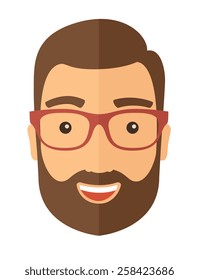 Hipster Beard Glasses Avatar Isolated On Stock Vector (Royalty Free ...