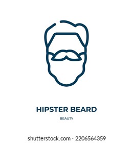 Hipster beard icon. Linear vector illustration from beauty collection. Outline hipster beard icon vector. Thin line symbol for use on web and mobile apps, logo, print media.