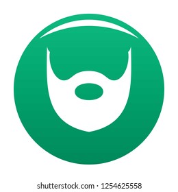 Hipster beard icon. Simple illustration of hipster beard vector icon for any design green