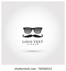 Hipster & Beard Logo Vector Icon Template