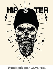 Hipster beard and mustache Barbershop logo design, logotype for barbershop