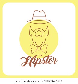 Hipster beard with mustache and hat design, Style vintage retro fashion culture theme Vector illustration