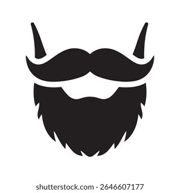 Ícone de barba de hipster e bigode para barbearia masculino aliciamento e cavalheiro estilo de cabelo facial representando a masculinidade e moda moderna vetor tendência ícone de glifo sólido