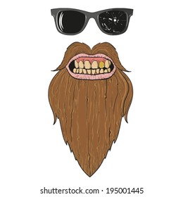 Hipster beard style, hand drawn, vector illustration