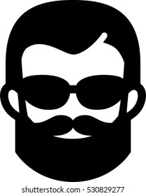 Hipster With Beard And Sunglasses Icon