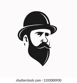 Hipster Bearded Man Wearing Hat