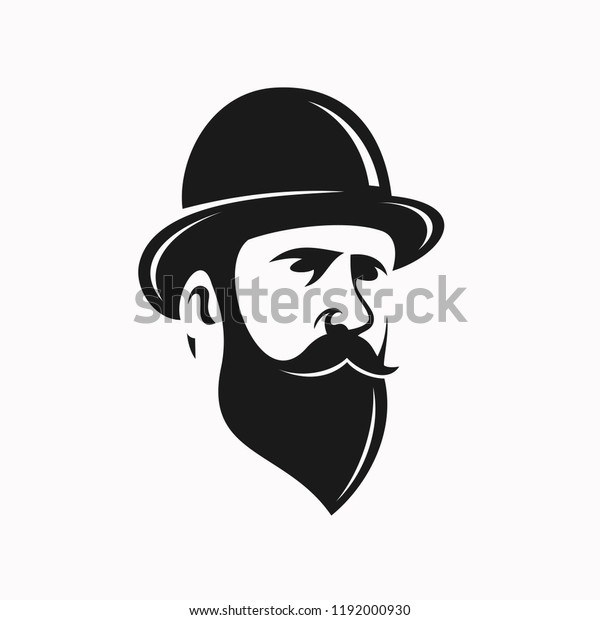 Hipster Bearded Man Wearing Hat Stock Vector (Royalty Free) 1192000930