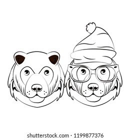 Hipster bears cool sketch