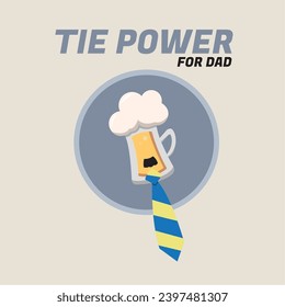 Hipster beer character with mustache Father day template Vector illustration