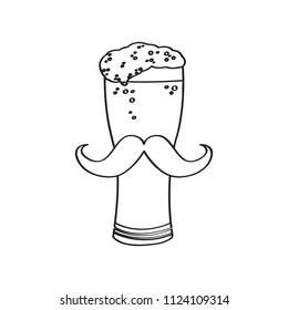 Hipster beer outline