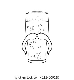 Hipster beer outline
